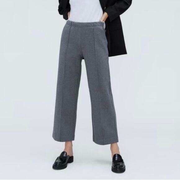 NWT Everlane The Wide Leg Dream Pant Mid Rise Heathered Charcoal Gray Size XXS - Picture 1 of 8